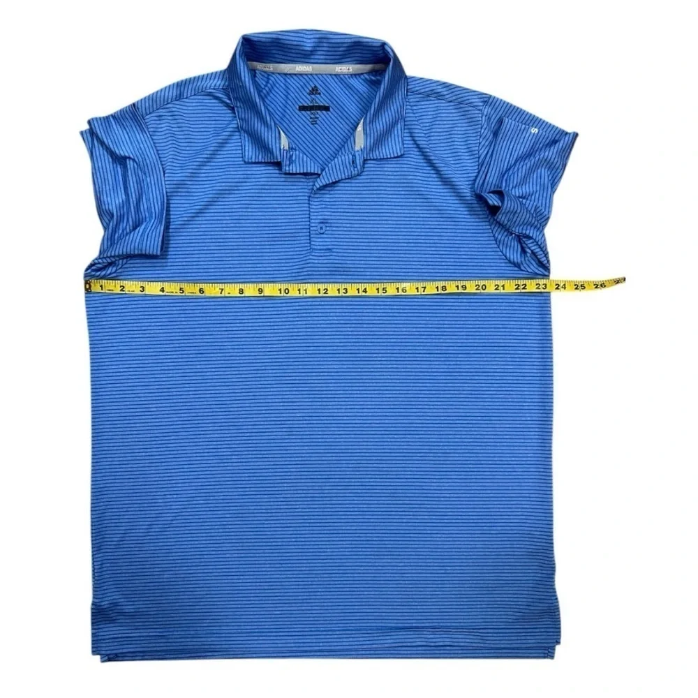 Adidas Men’s Blue Striped Golf Polo Shirt Size XL